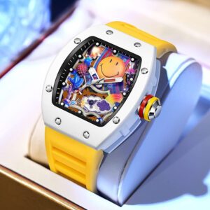Tonneau Sports Watch – Quartz Movement with Silicone Strap